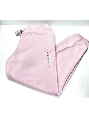 Puma Women's Light Pink Cuffed Jogger Sweatpants Size XL Lounge Gym New